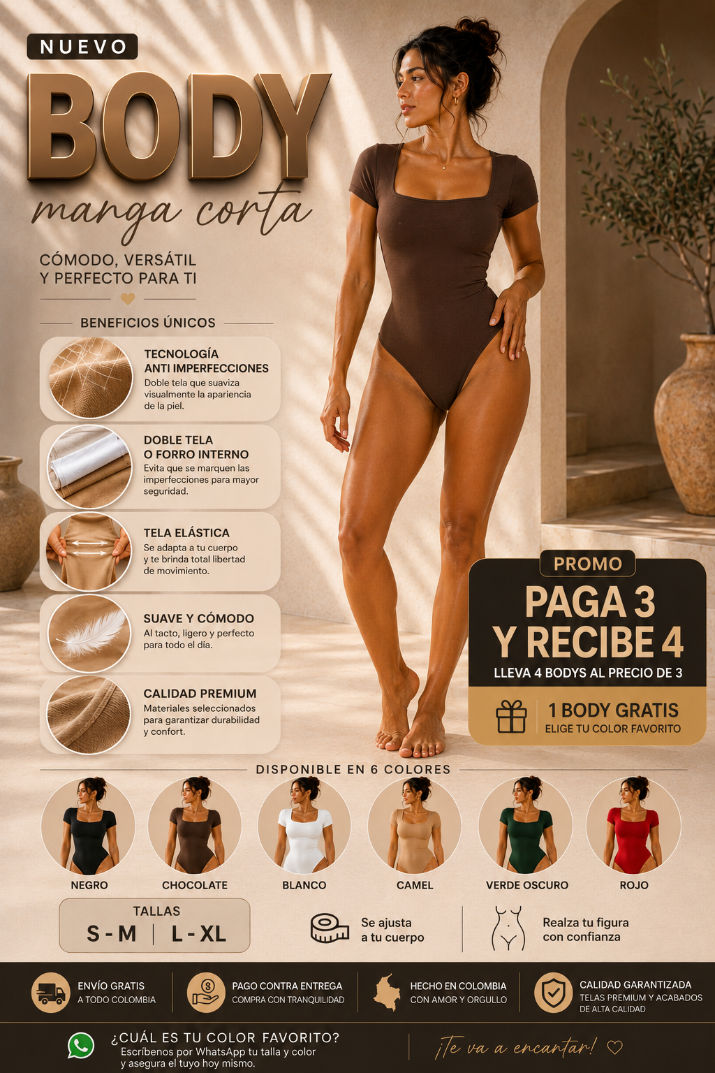 Body Manga Corta
